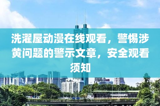 洗濯屋动漫在线观看，警惕涉黄问题的警示文章，安全观看须知