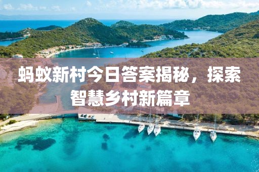 蚂蚁新村今日答案揭秘，探索智慧乡村新篇章