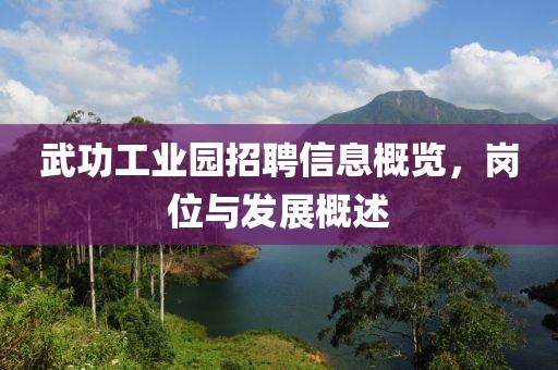 武功工业园招聘信息概览，岗位与发展概述
