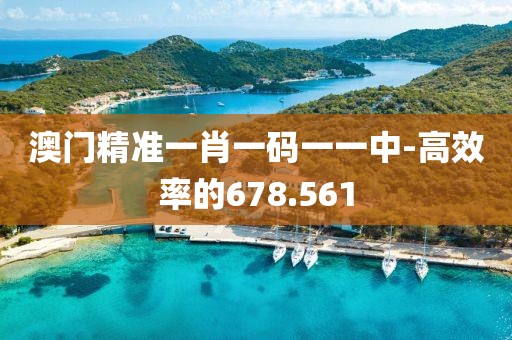 澳门精准一肖一码一一中-高效率的678.561