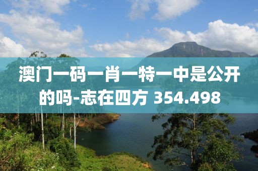 澳门一码一肖一特一中是公开的吗-志在四方 354.498