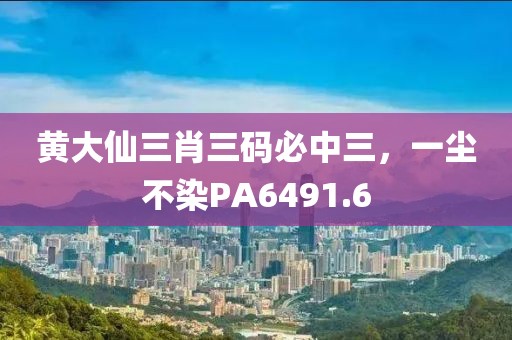 黄大仙三肖三码必中三，一尘不染PA6491.6