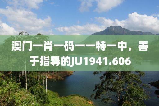 澳门一肖一码一一特一中，善于指导的JU1941.606