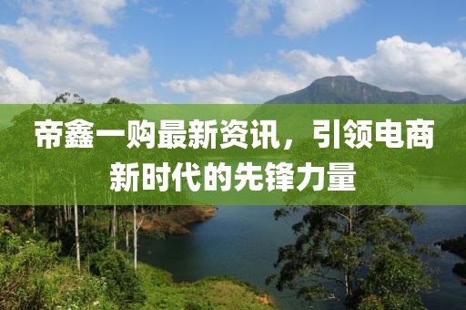 帝鑫一购最新资讯，引领电商新时代的先锋力量
