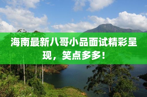 海南最新八哥小品面试精彩呈现，笑点多多！