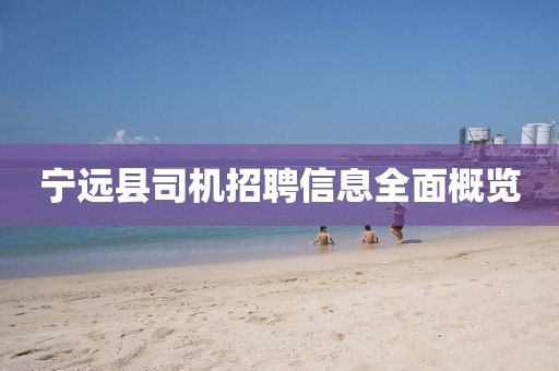 宁远县司机招聘信息全面概览