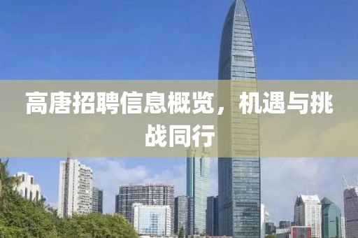 高唐招聘信息概览，机遇与挑战同行