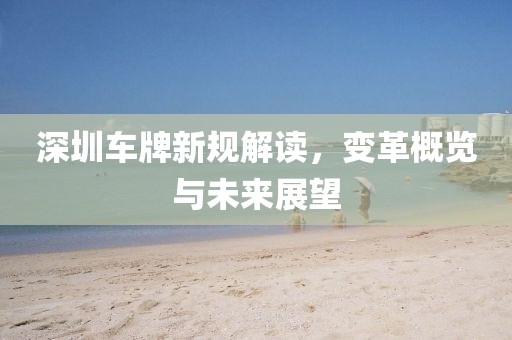 深圳车牌新规解读，变革概览与未来展望