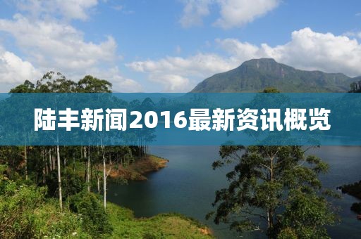陆丰新闻2016最新资讯概览
