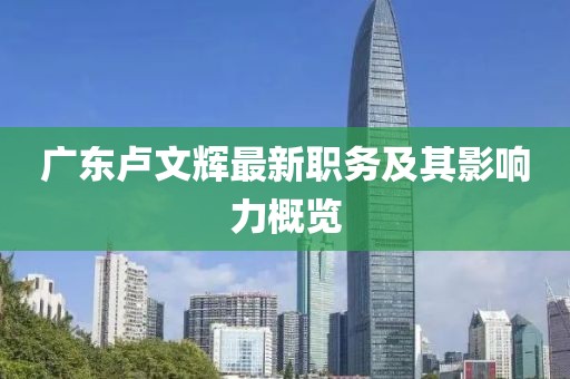 广东卢文辉最新职务及其影响力概览