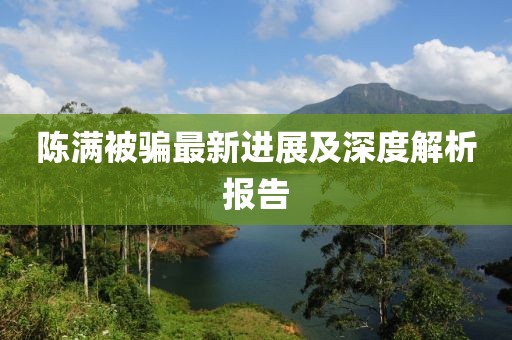 陈满被骗最新进展及深度解析报告